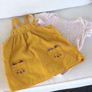 Floral Top/Corduroy Jumper Set